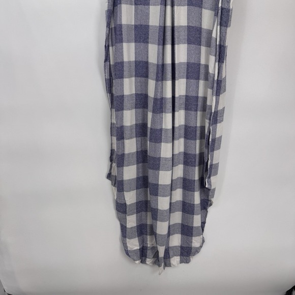 Rails Jordyn River Tunic Top Womens Small Blue White Plaid Rayon Side Slits - Picture 10 of 15